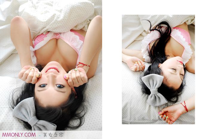 性感红唇美胸美女私房内衣诱人写真